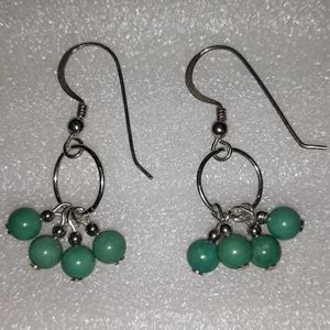Genuine Turquoise Sterling Silver Earrings